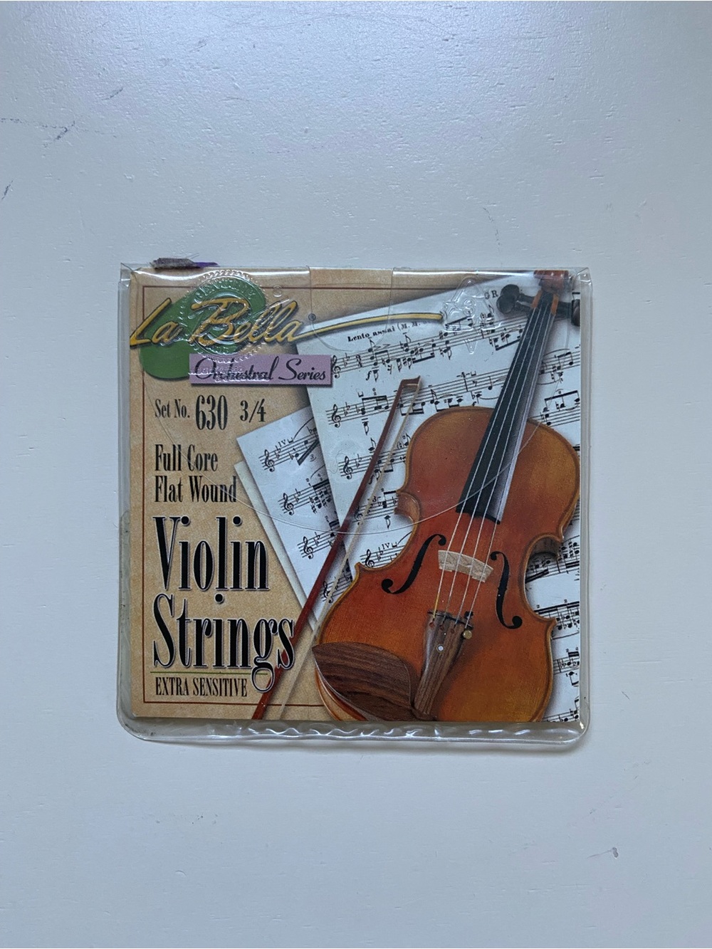 NWT La Bella Violin Strings 3/4 Set No. 630 - Brown Unopened